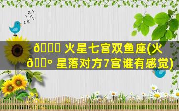 🍁 火星七宫双鱼座(火 🌺 星落对方7宫谁有感觉)